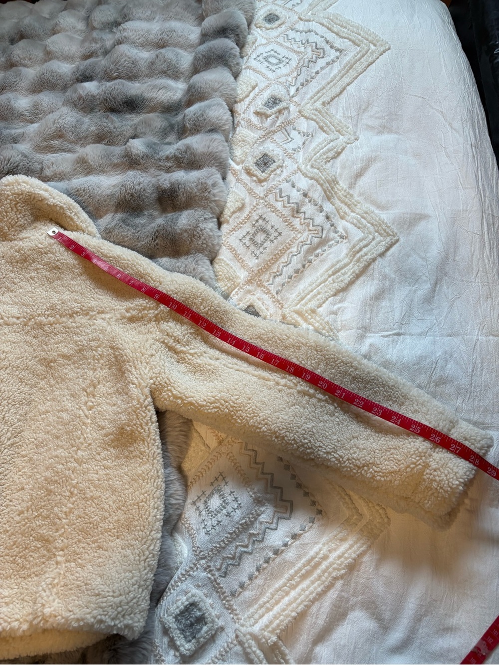 ZARA Women’s XS Cream Sherpa Button-Up Jacket - measurements in pics - Picture 12 of 14